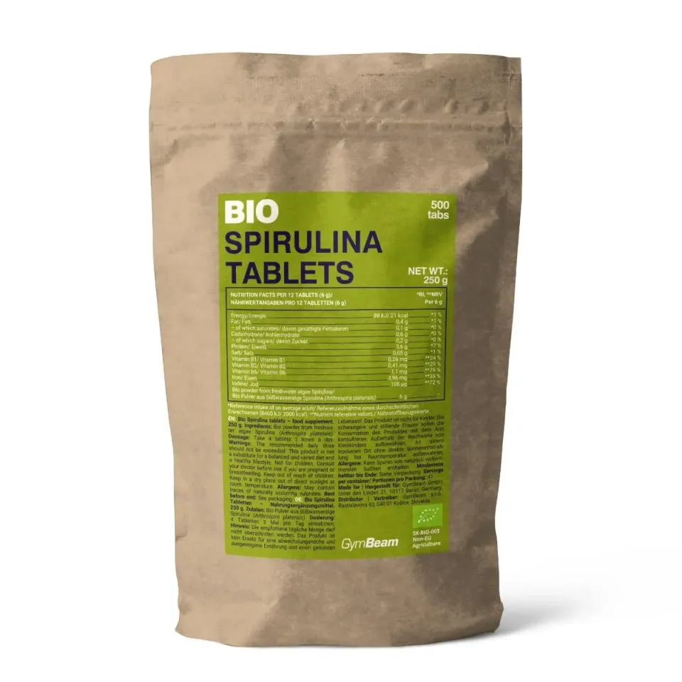 GymBeam BIO Spirulina Tabletten 500 Stück vegan