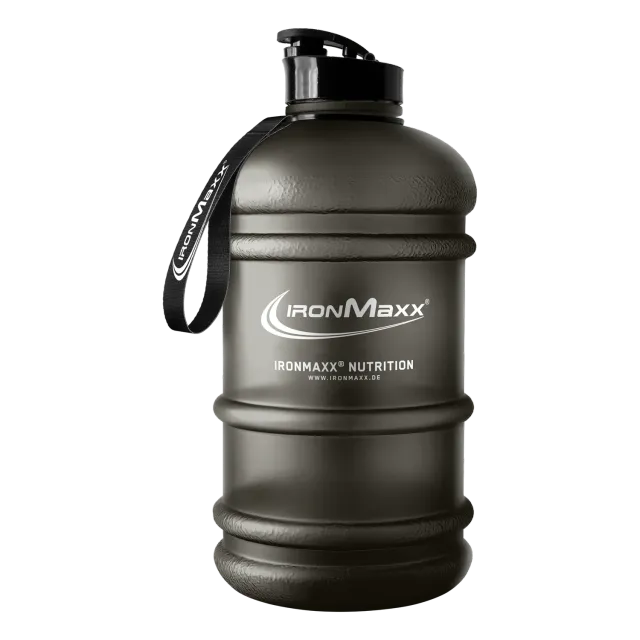 IronMaxx Water Gallon 2200 ml Trinkflasche Matt Schwarz BPA-frei