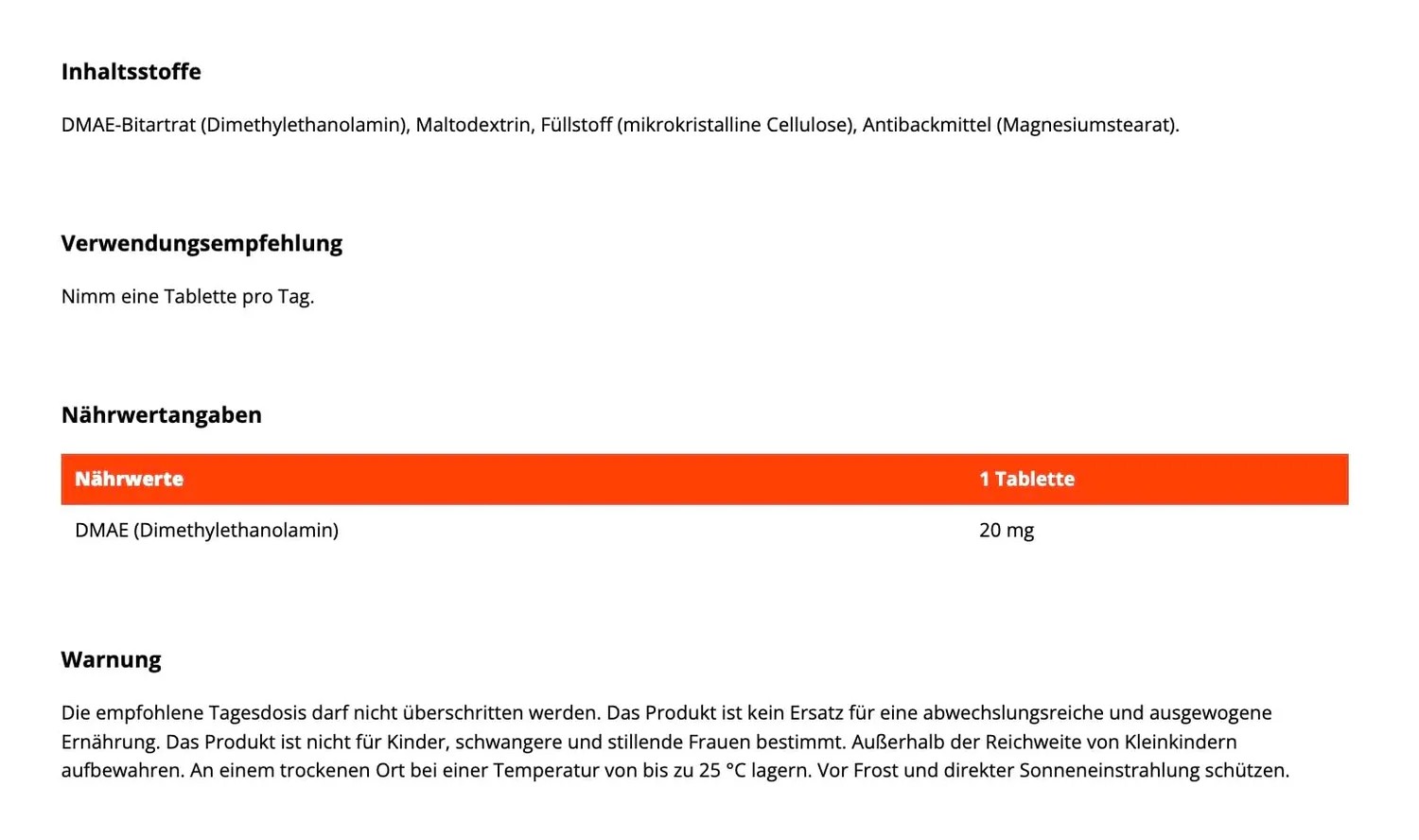 GymBeam DMAE Tabletten 90 Stk. für Konzentration