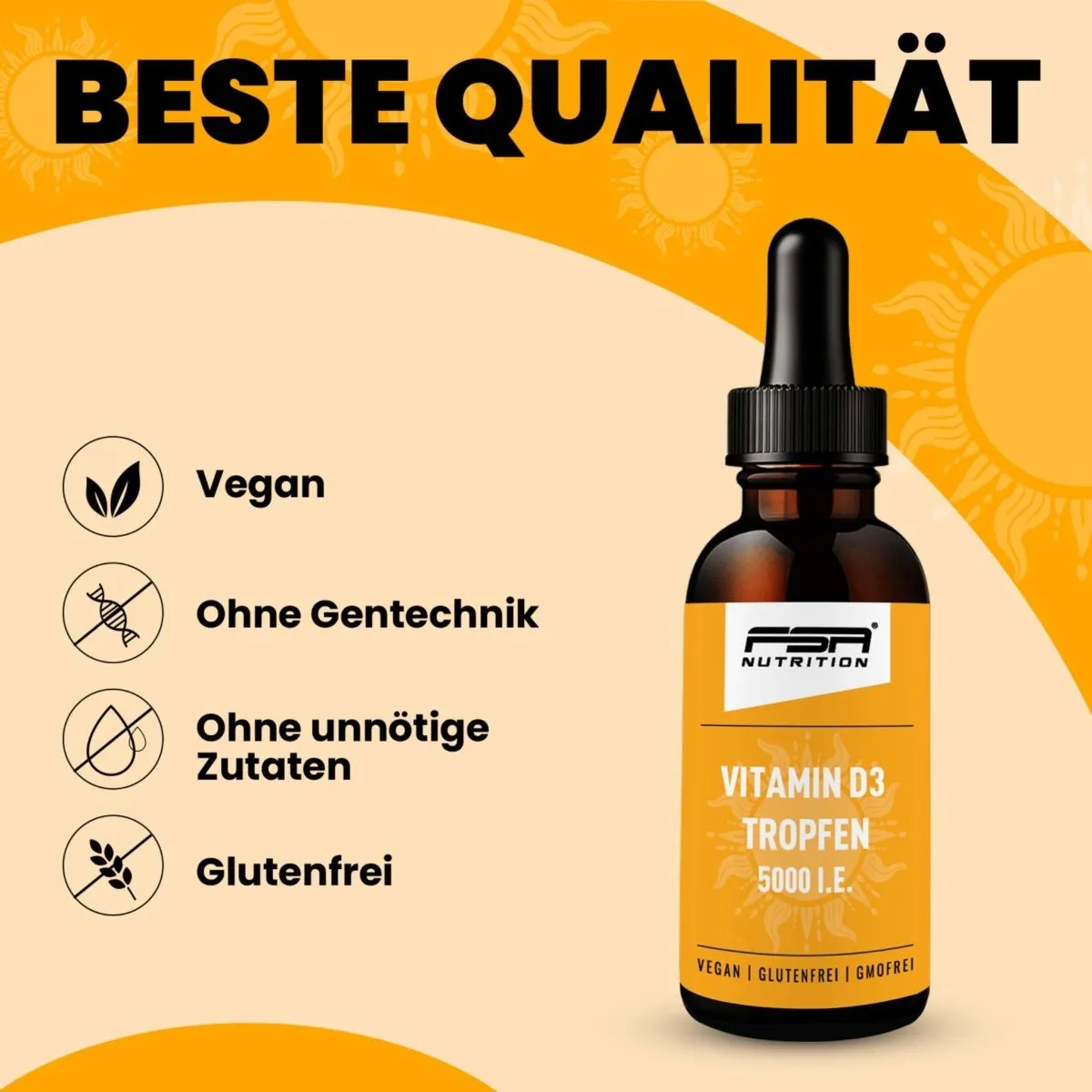 FSA Nutrition Vitamin D3 Tropfen 5000 I.E. 600 Tropfen