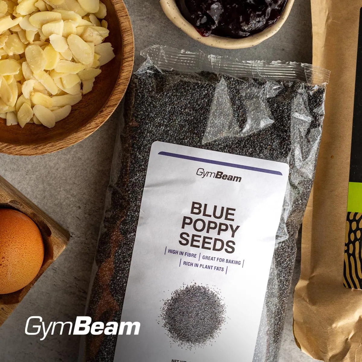 GymBeam Blauer Mohn Samen 500 g ballaststoffreich