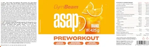 GymBeam ASAP Pre-Workout Booster Orange 425g vegan