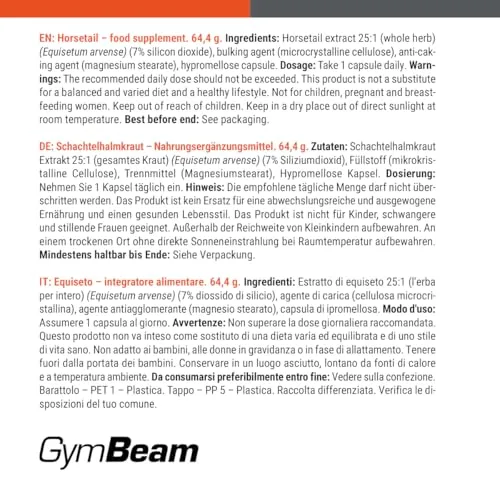 GymBeam Schachtelhalm Kapseln für Haut Haare Nägel