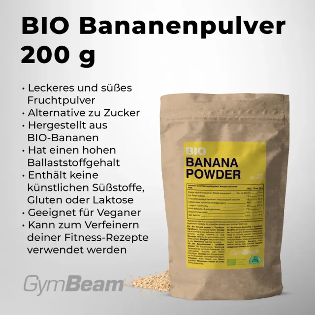 GymBeam Bio Bananenpulver 200g vegan zuckerfrei