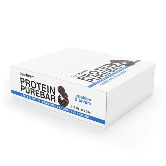 GymBeam PureBar Proteinriegel Cookies Cream 12x70g zuckerarm