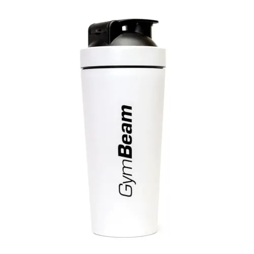 GymBeam Edelstahl Protein Shaker 750ml Weiß auslaufsicher