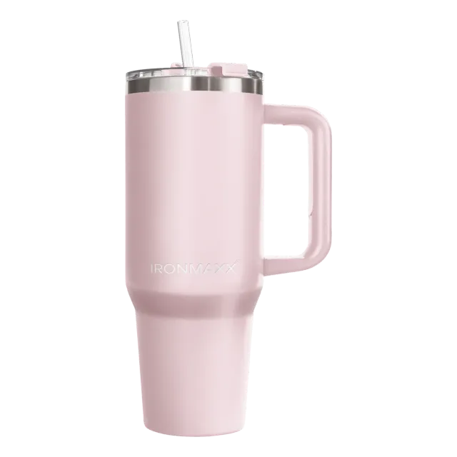 IronMaxx Cup V3.0 Trinkbecher 1200ml Rose mit Griff