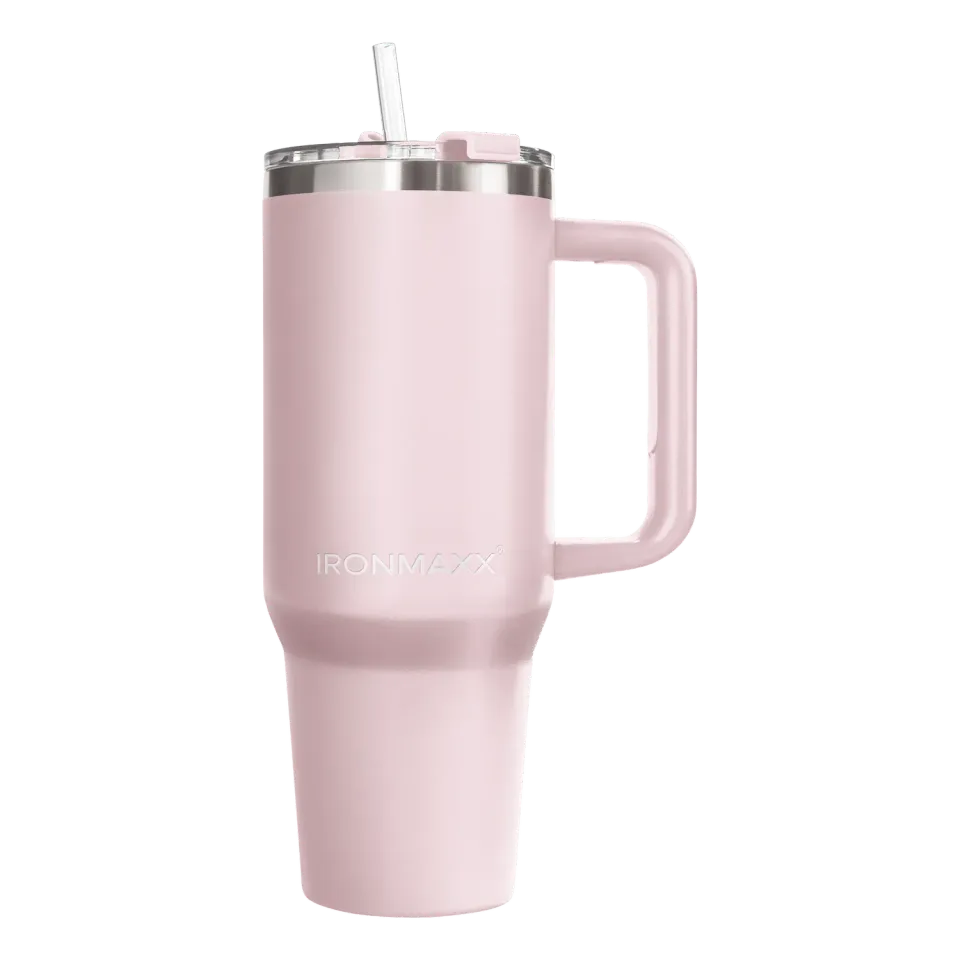 IronMaxx Cup V3.0 Trinkbecher 1200ml Rose mit Griff