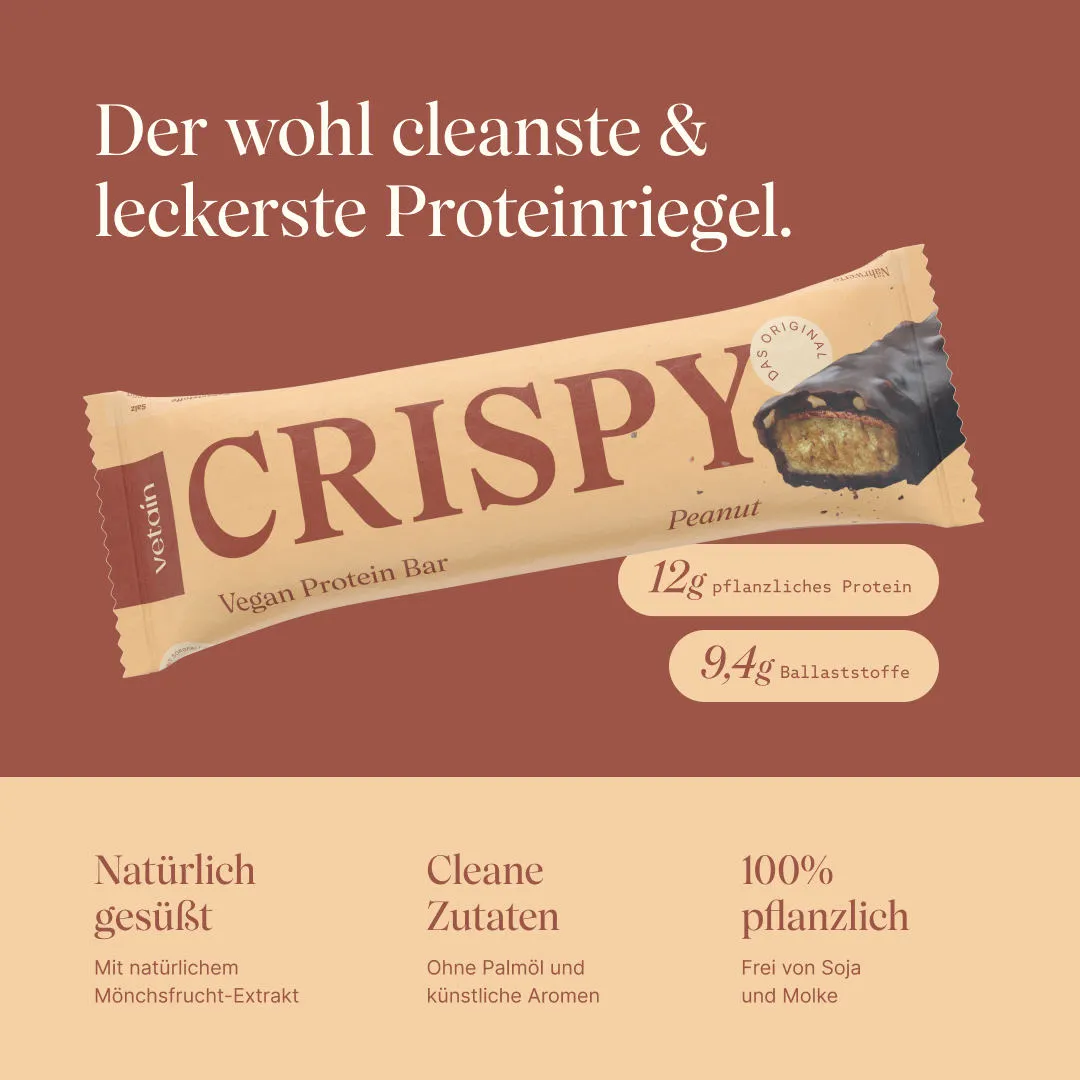 VETAIN CRISPY Proteinriegel Peanut 12er Pack