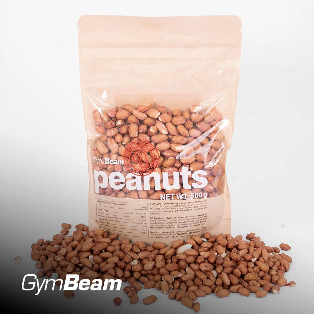 GymBeam Ungesalzene Erdnüsse Snack 1000g naturbelassen
