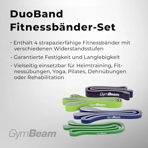 GymBeam DuoBand Set Widerstandsbänder 4er-Set doppelseitig