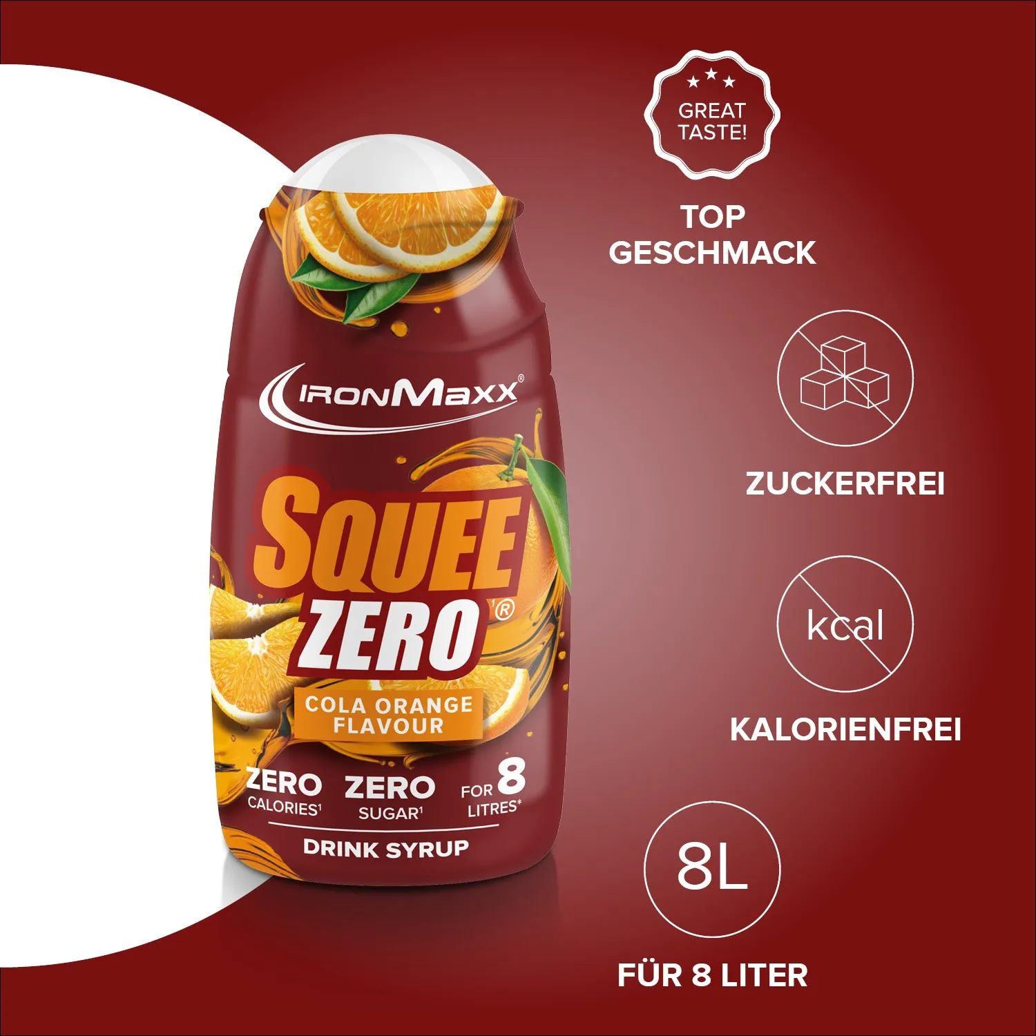 IronMaxx SqueeZero Getränkekonzentrat Cola Orange 65ml zuckerfrei