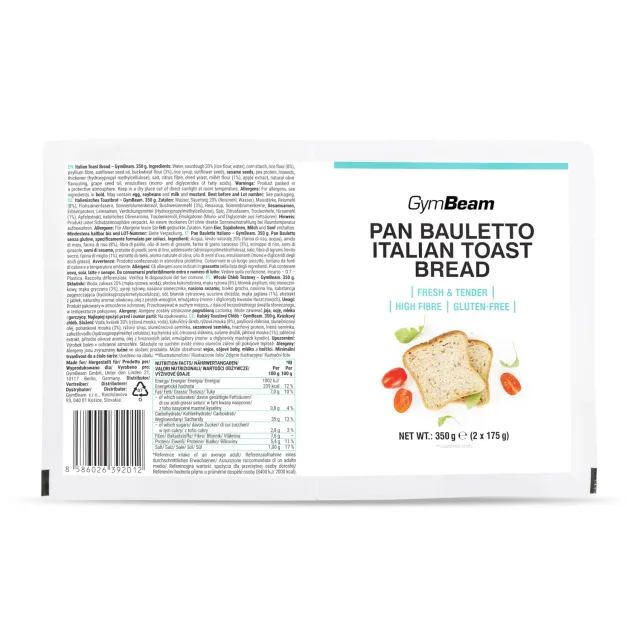 GymBeam Italienisches Toastbrot glutenfrei 350 g ballaststoffreich