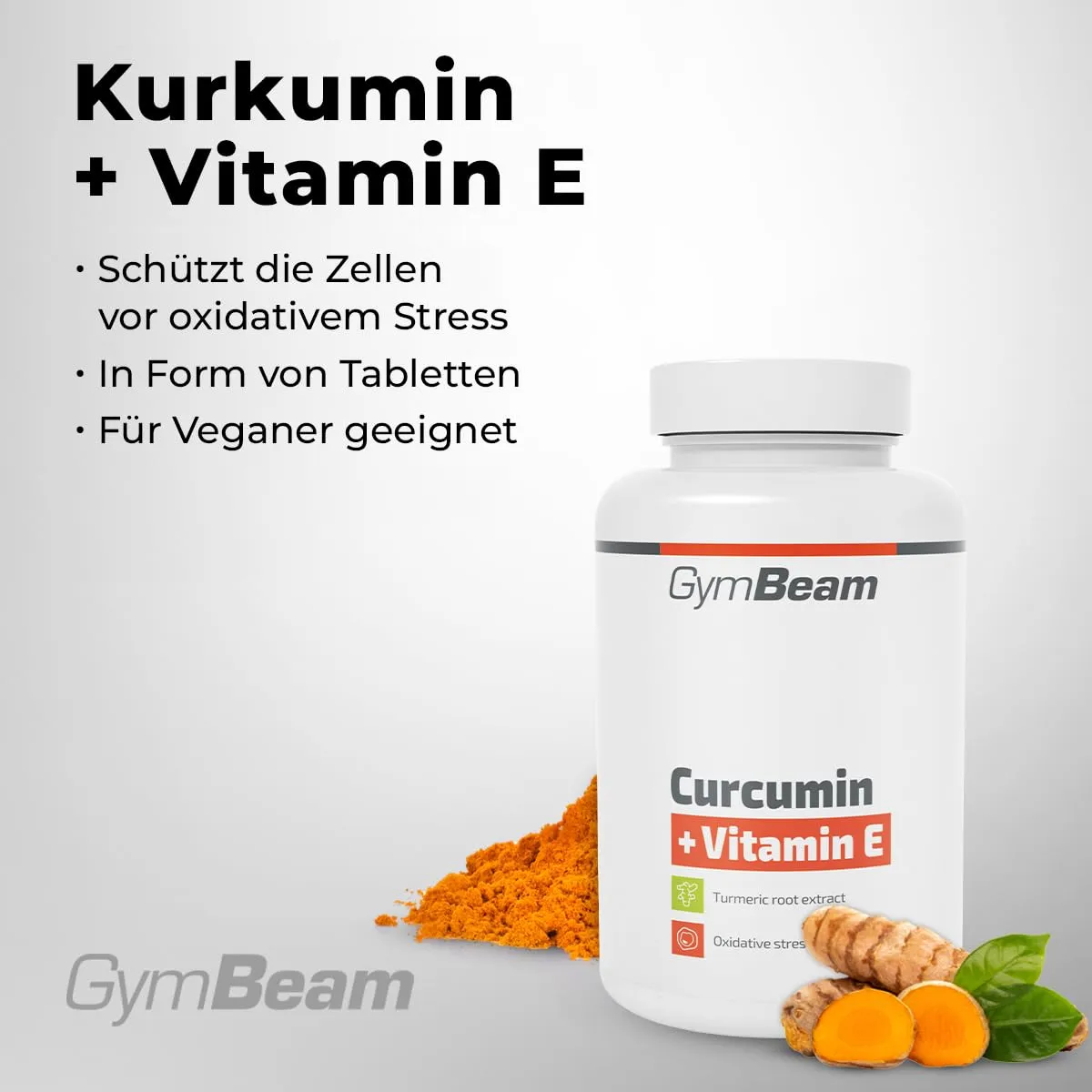 GymBeam Kurkuma Kapseln Vitamin E 90 Kapseln vegan