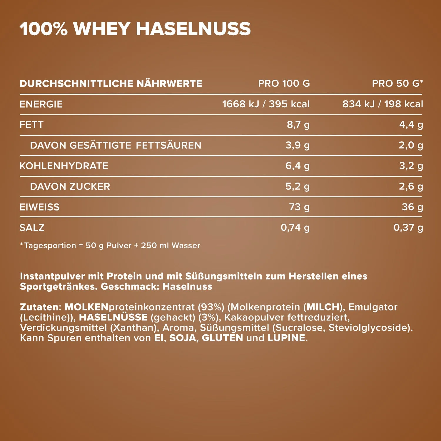 IronMaxx 100% Whey Protein Haselnuss 2350g