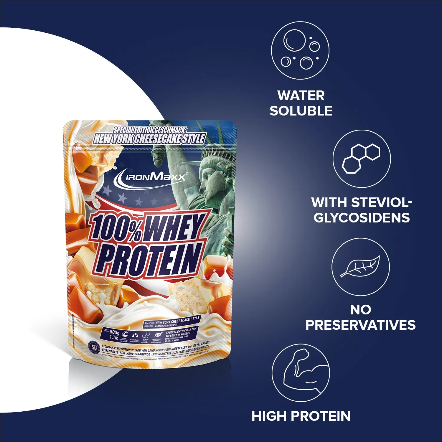 IronMaxx 100% Whey Protein Pulver 500g New York Cheesecake