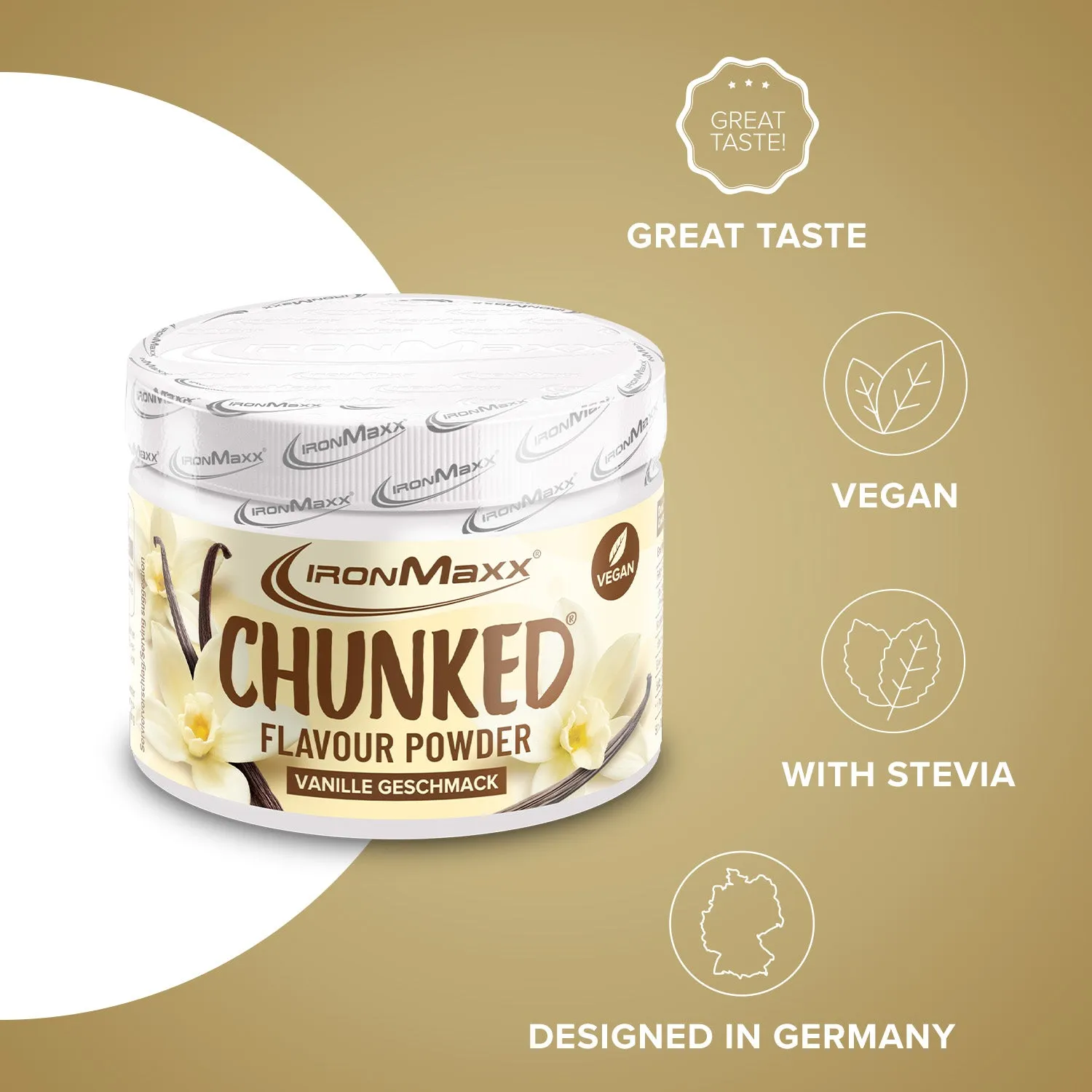 IronMaxx Chunked Geschmackspulver Vanille 150g vegan