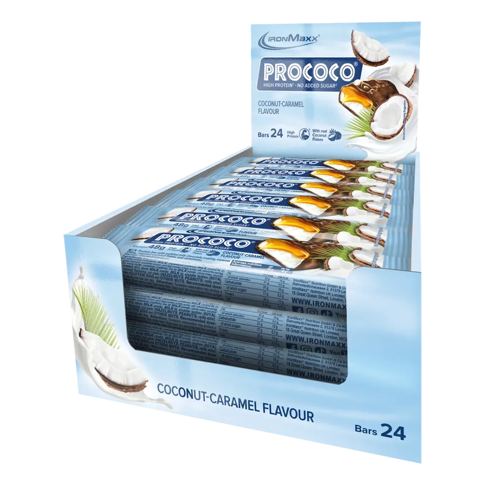IronMaxx Prococo Proteinriegel Coconut Caramel 24x48g High Protein