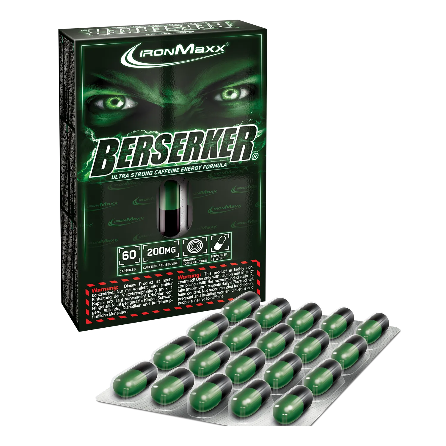 IronMaxx Berserker Booster Kapseln 60 Caps Koffein