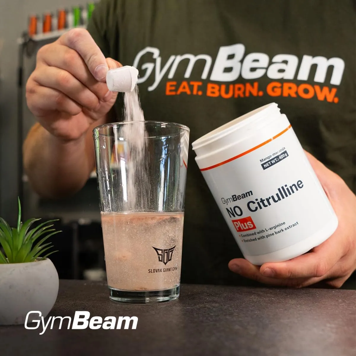 GymBeam NO Citrulline Plus Pre-Workout Pulver 420g Grüner Apfel koffeinfrei