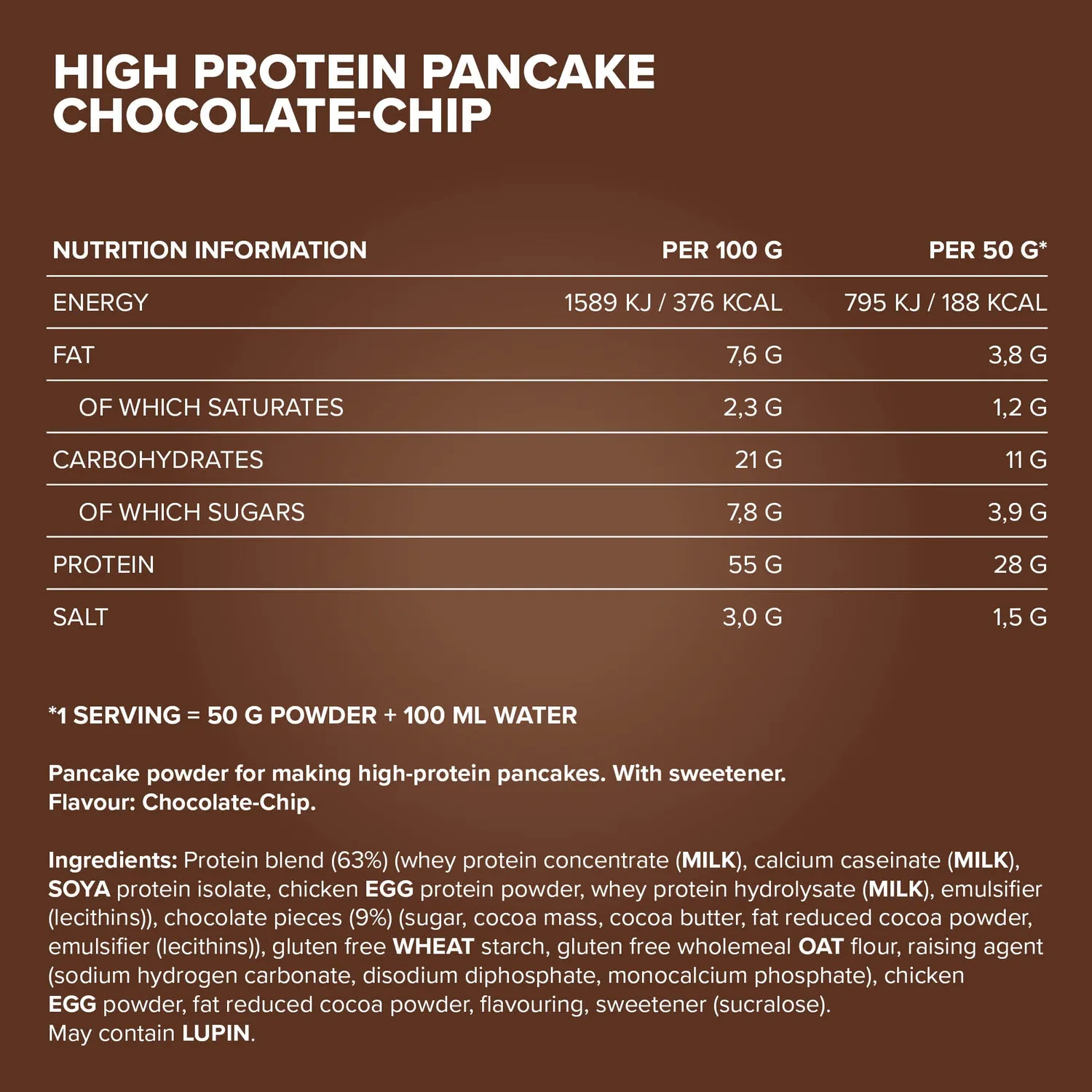 IronMaxx High Protein Pancake 450g Chocolate Chip 68% Eiweiß