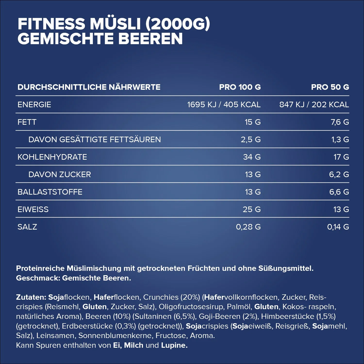 IronMaxx Fitness Müsli Berry Mix Müsli 2000g proteinreich