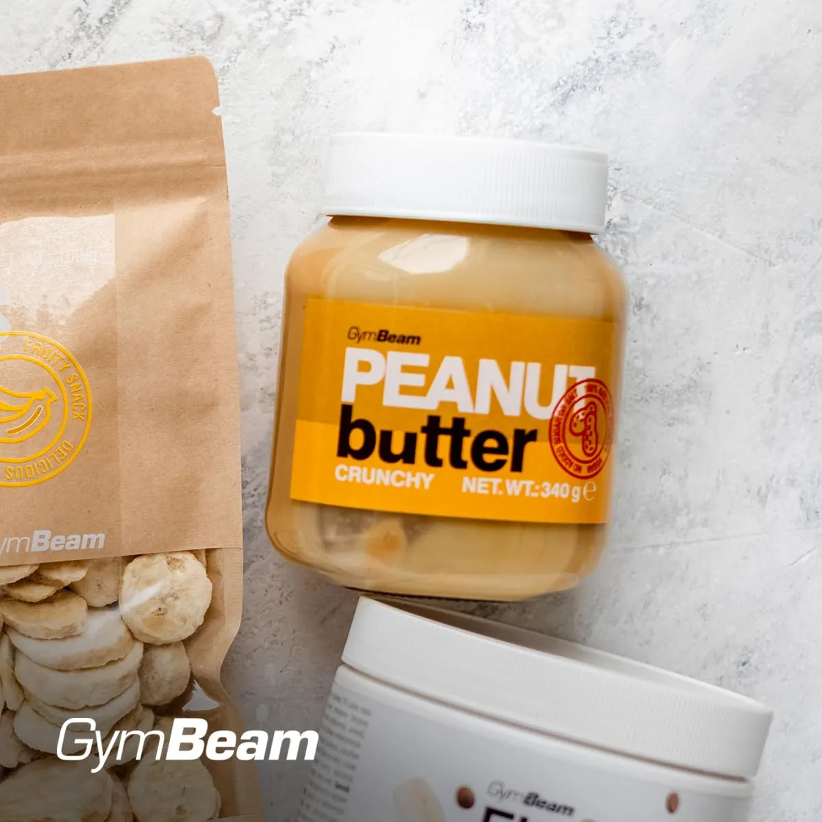 GymBeam Erdnussbutter Crunchy 340g ohne Zuckerzusatz