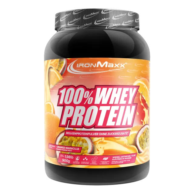 IronMaxx 100% Whey Protein Orange-Maracuja 900g zuckerfrei