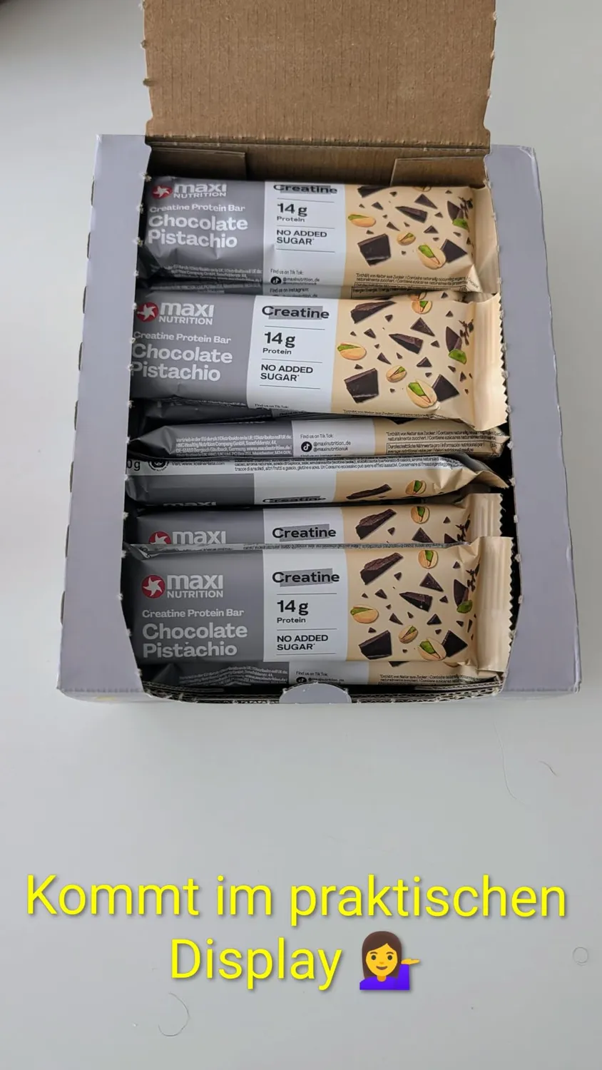 MaxiNutrition Kreatin Bar Riegel Schoko Pistachio 16x40g 3,5g Kreatin