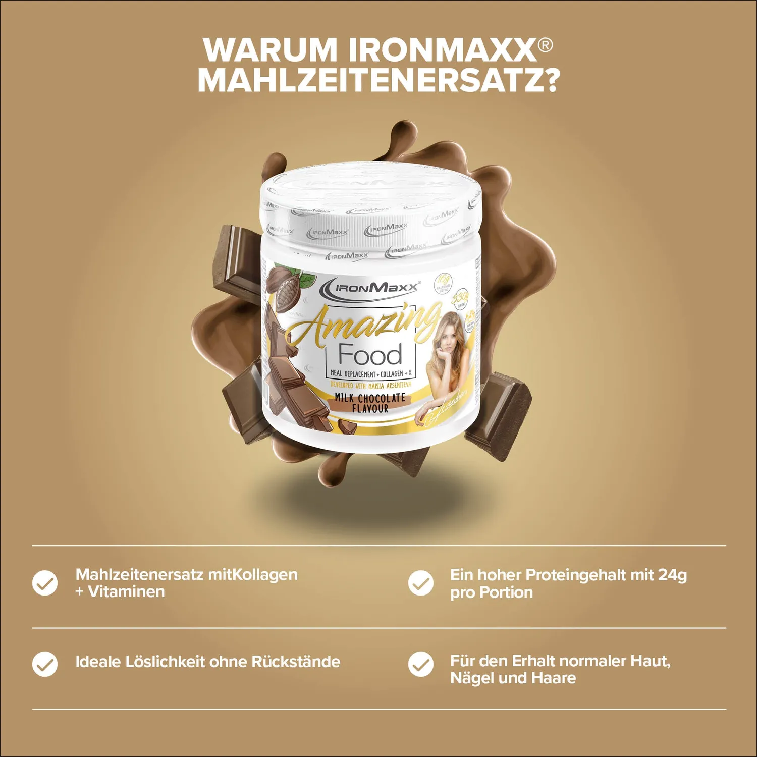 IronMaxx Amazing Food Protein-Bowl Milk Chocolate 330g Diät