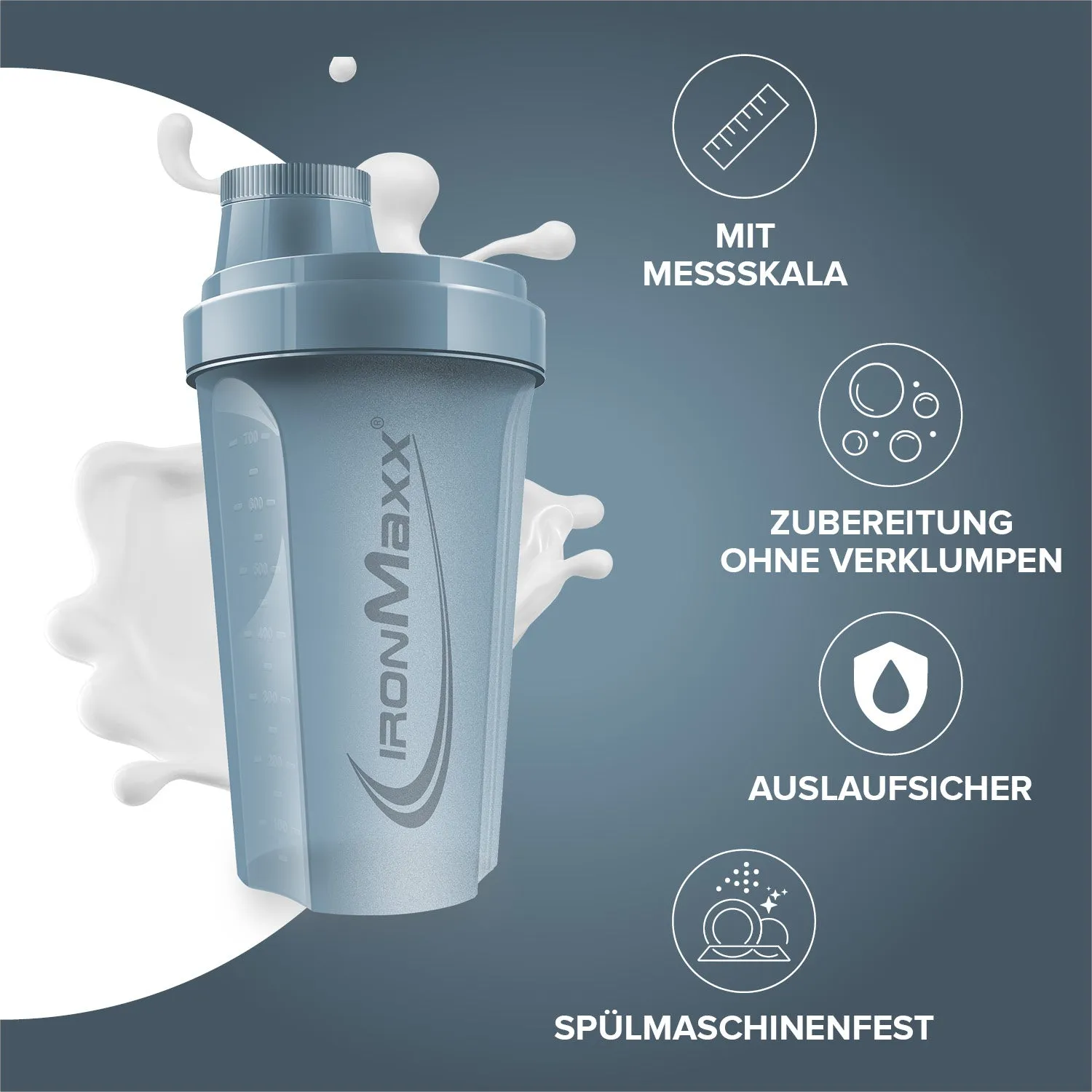 IronMaxx Shaker 700ml Kyanaite Blue BPA-frei