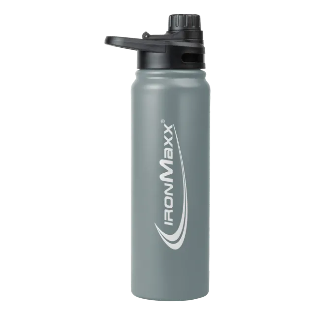 IronMaxx Hot & Cold Bottle Trinkflasche 800ml Ash Grey isoliert