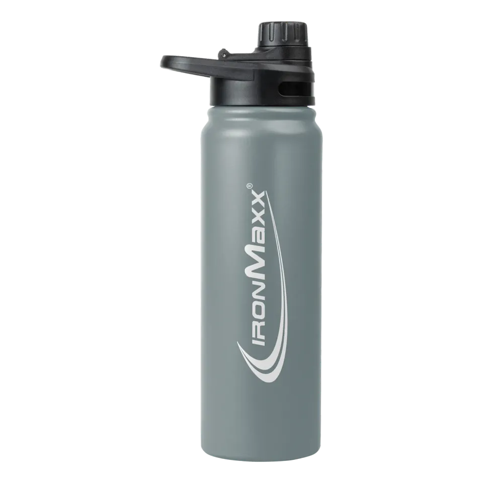 IronMaxx Hot & Cold Bottle Trinkflasche 800ml Ash Grey isoliert