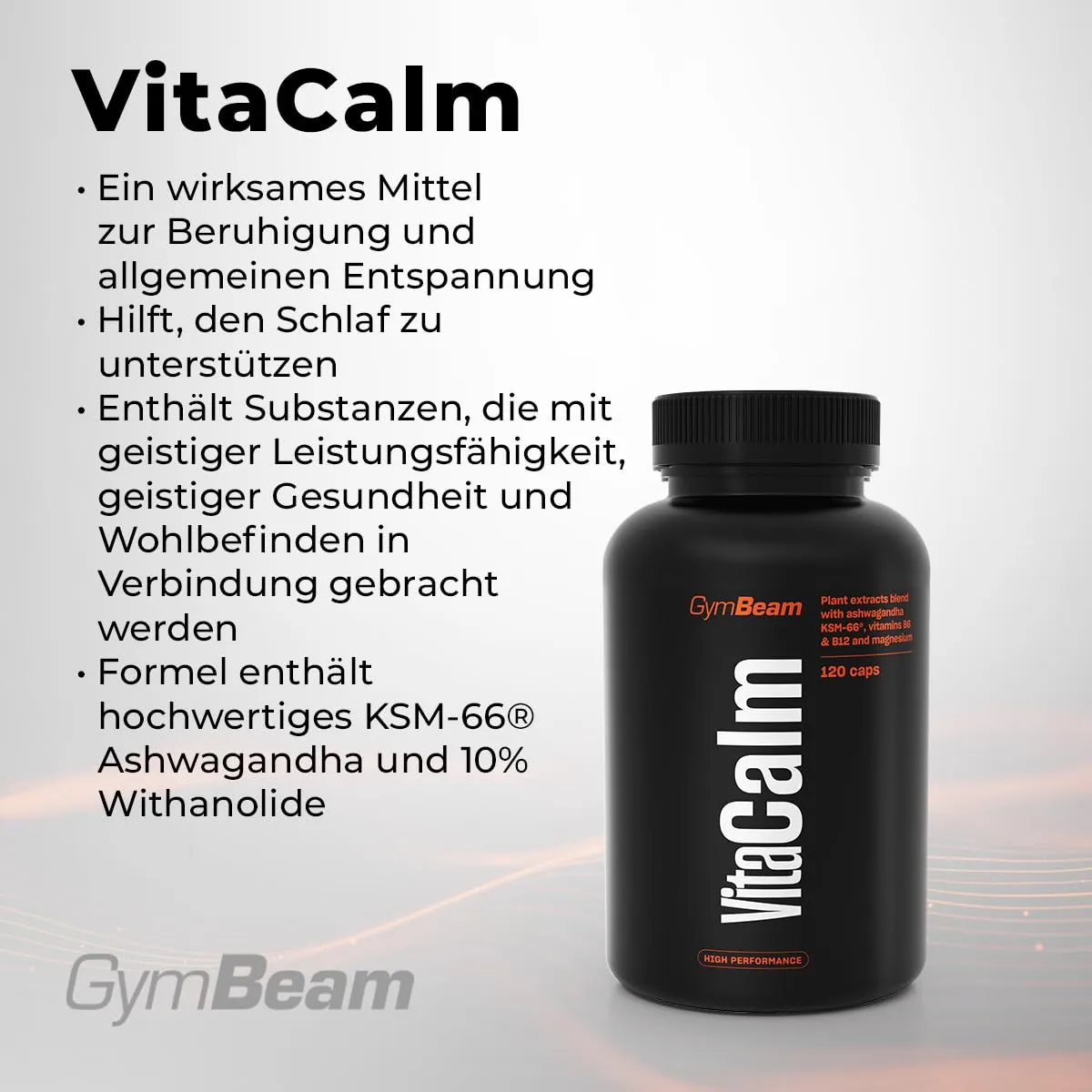 GymBeam VitaCalm KSM-66 Ashwagandha Kapseln beruhigend