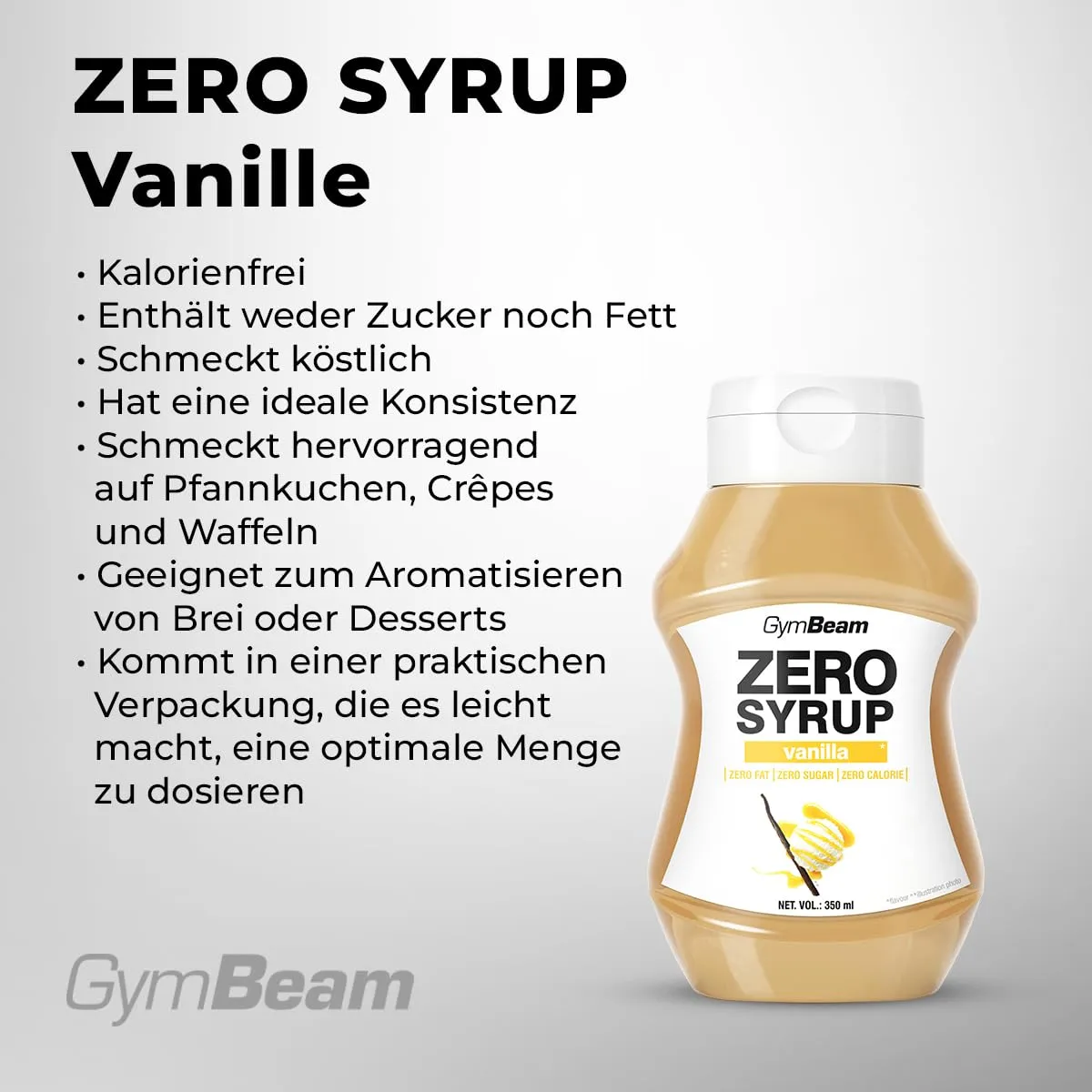 GymBeam Zero Syrup Vanille Sirup 3x320ml kalorienfrei