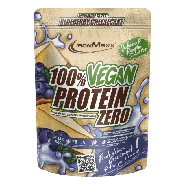 IronMaxx 100% Vegan Protein Zero Blueberry Cheesecake 500 g