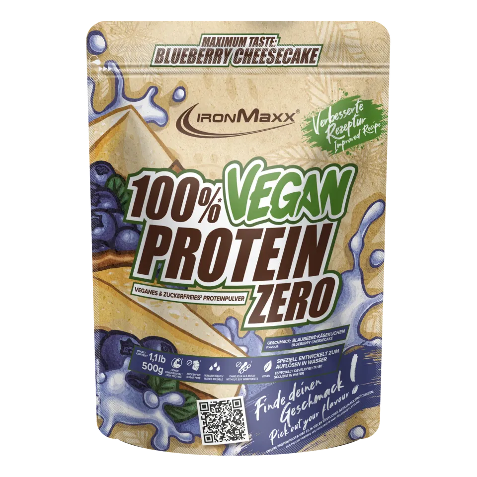 IronMaxx 100% Vegan Protein Zero Blueberry Cheesecake 500 g