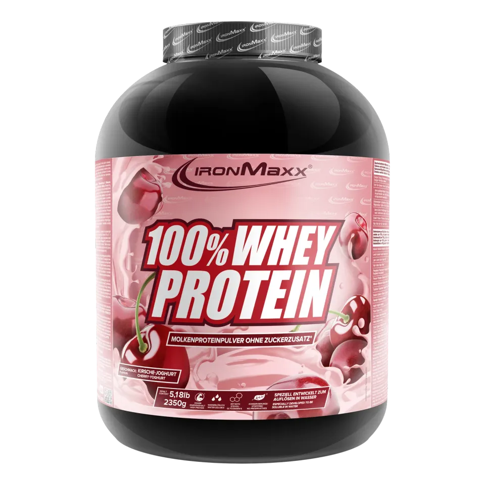 IronMaxx 100% Whey Proteinpulver 2350g Kirsche-Yoghurt zuckerfrei