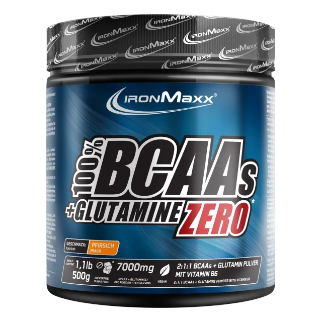 IronMaxx BCAA Glutamine Zero Aminopulver 500g Pfirsich