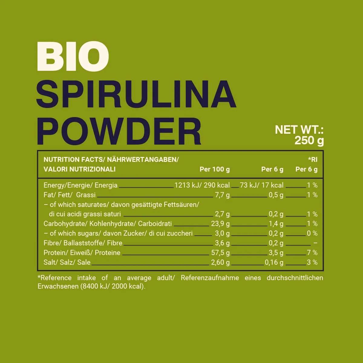 GymBeam Bio Spirulina Pulver 250g vegan