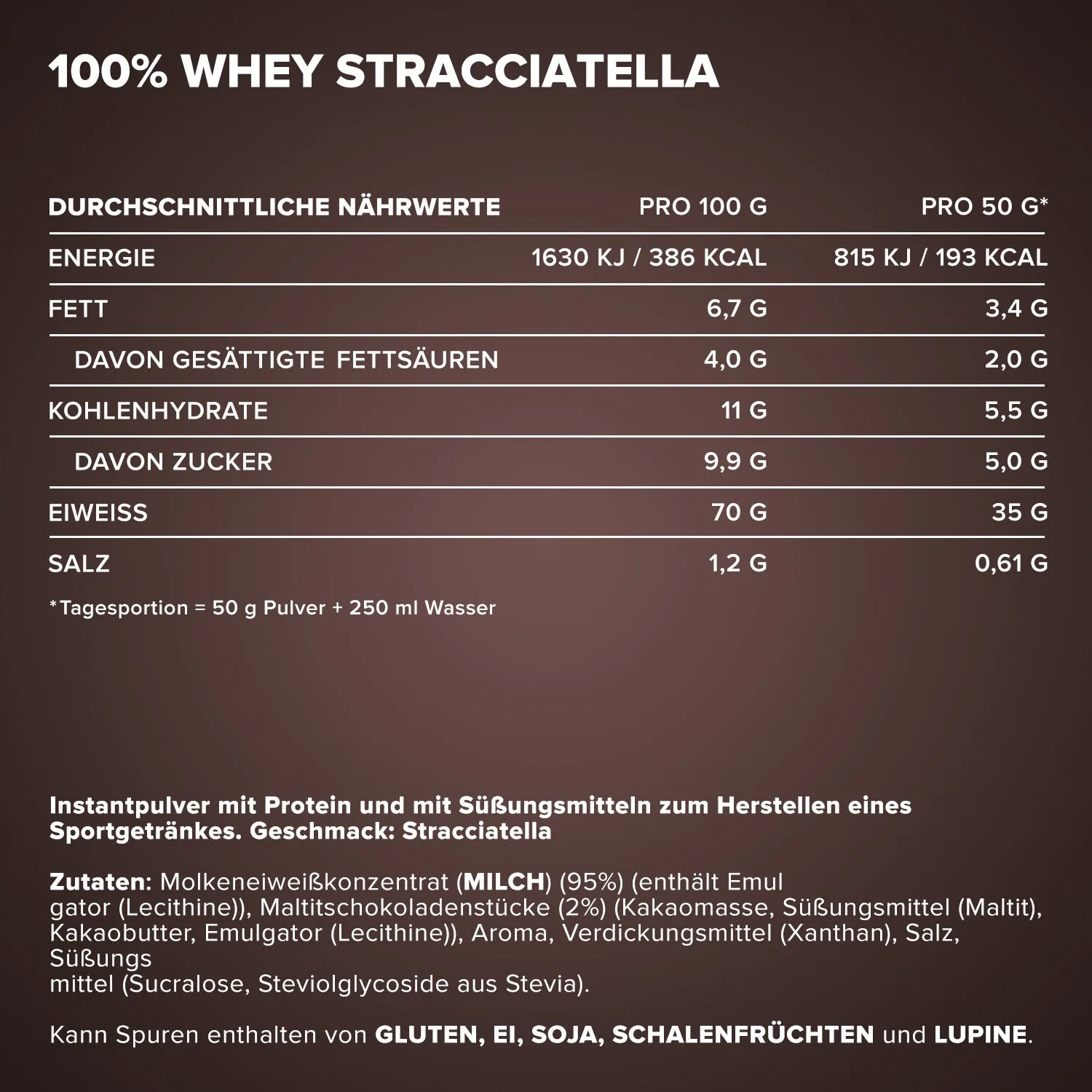 IronMaxx 100% Whey Protein Stracciatella 500g zuckerfrei
