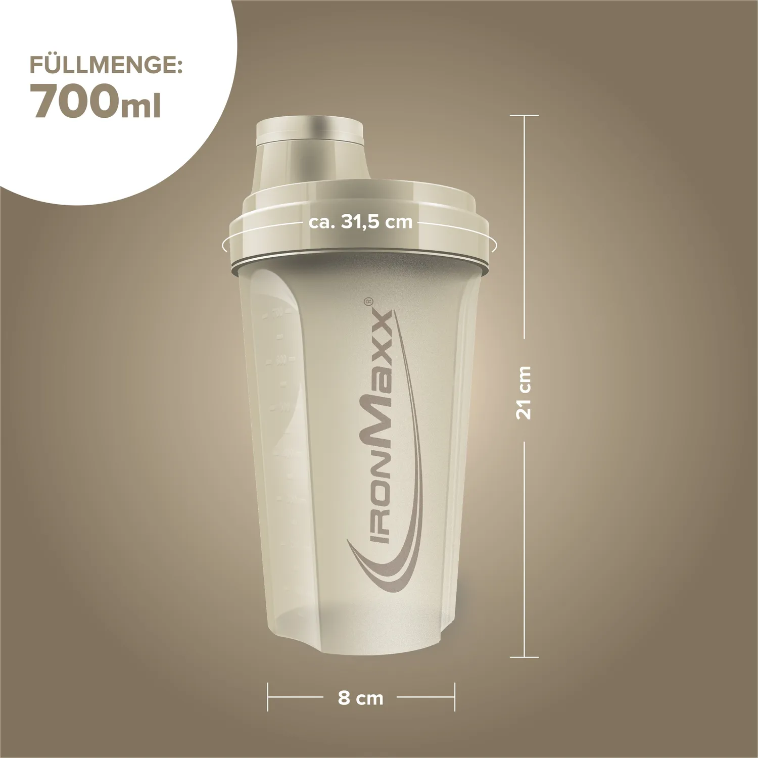 IronMaxx Sculpt Luxe Shaker 700ml Sandstone Beige BPA-frei