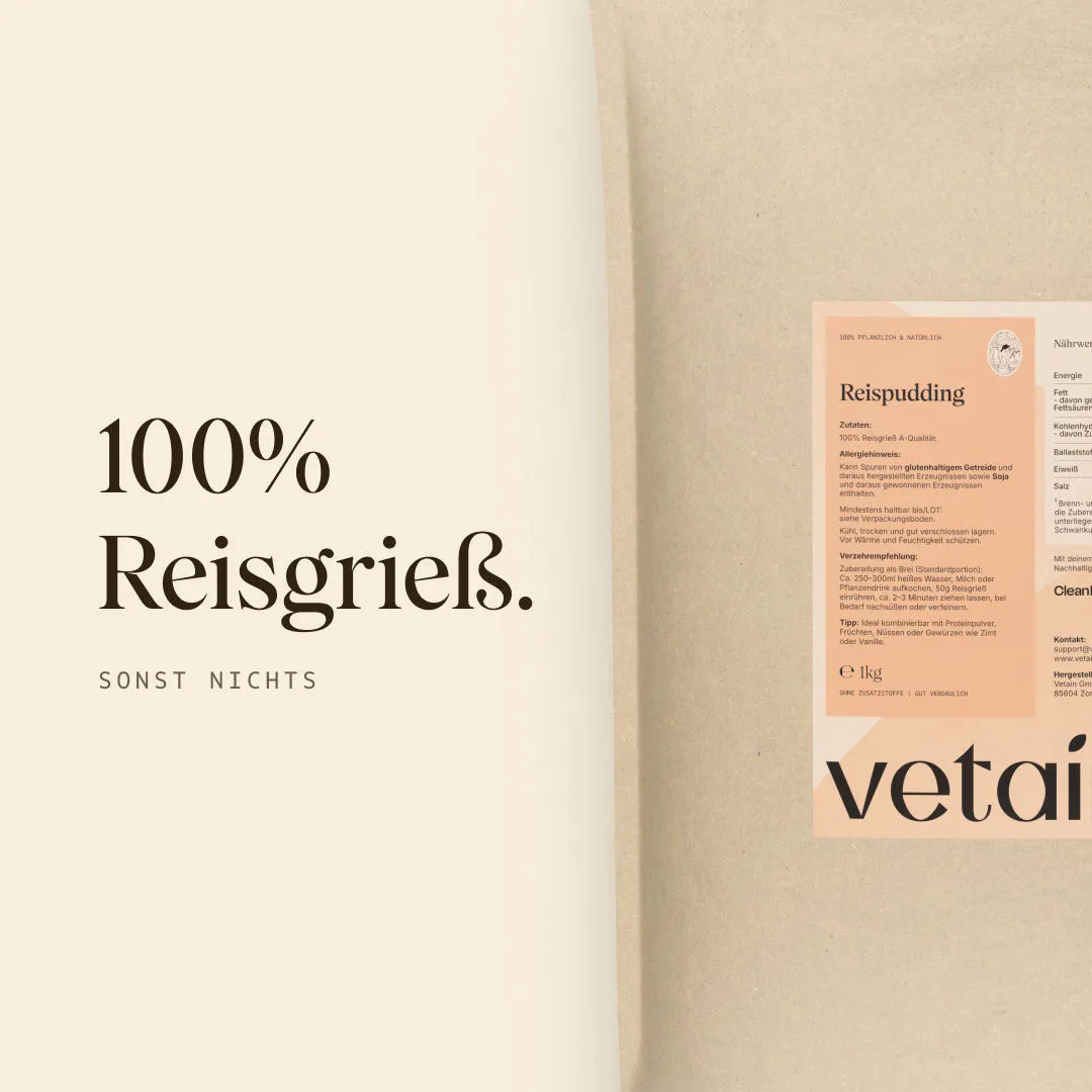 Vetain Reispudding Milchreis extrudiert 1 kg
