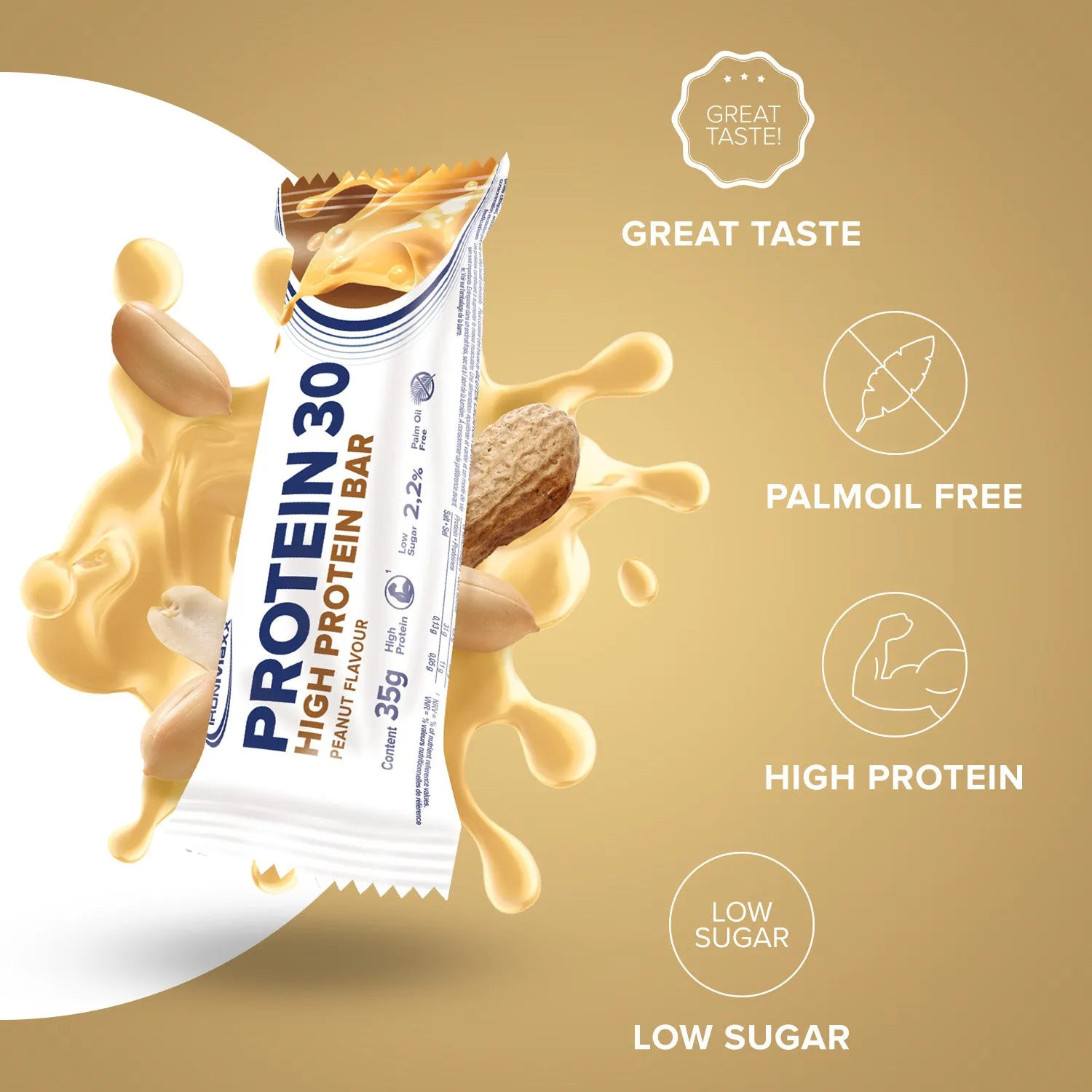 IronMaxx Protein 30 Proteinriegel Erdnuss 35g 30% Protein