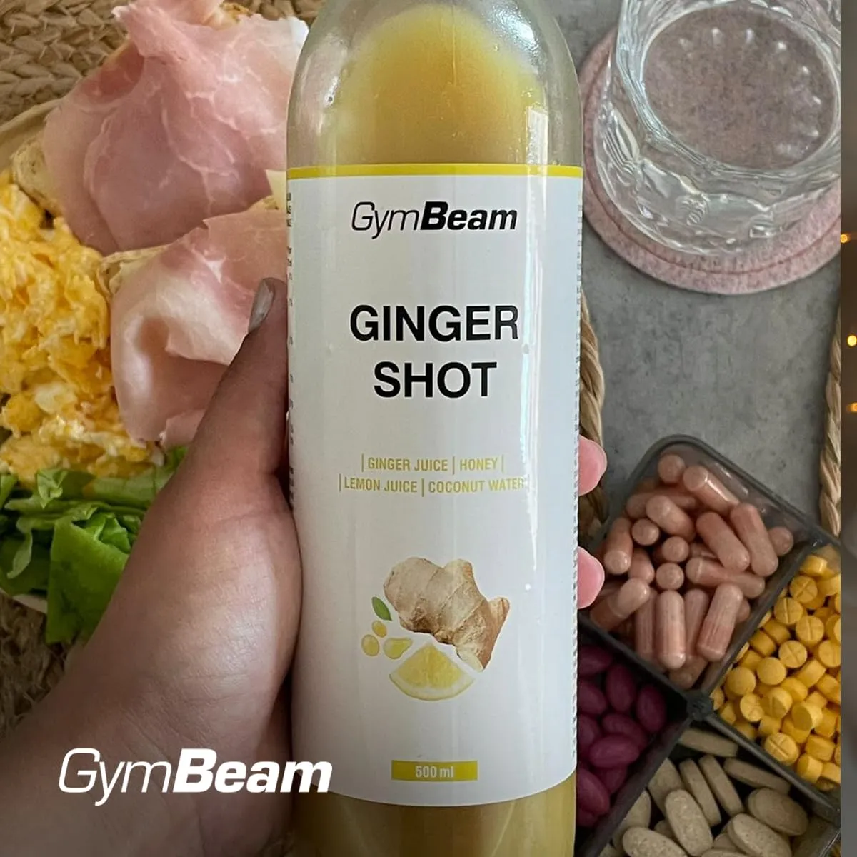 GymBeam Ingwer Shot Getränk 500 ml scharf