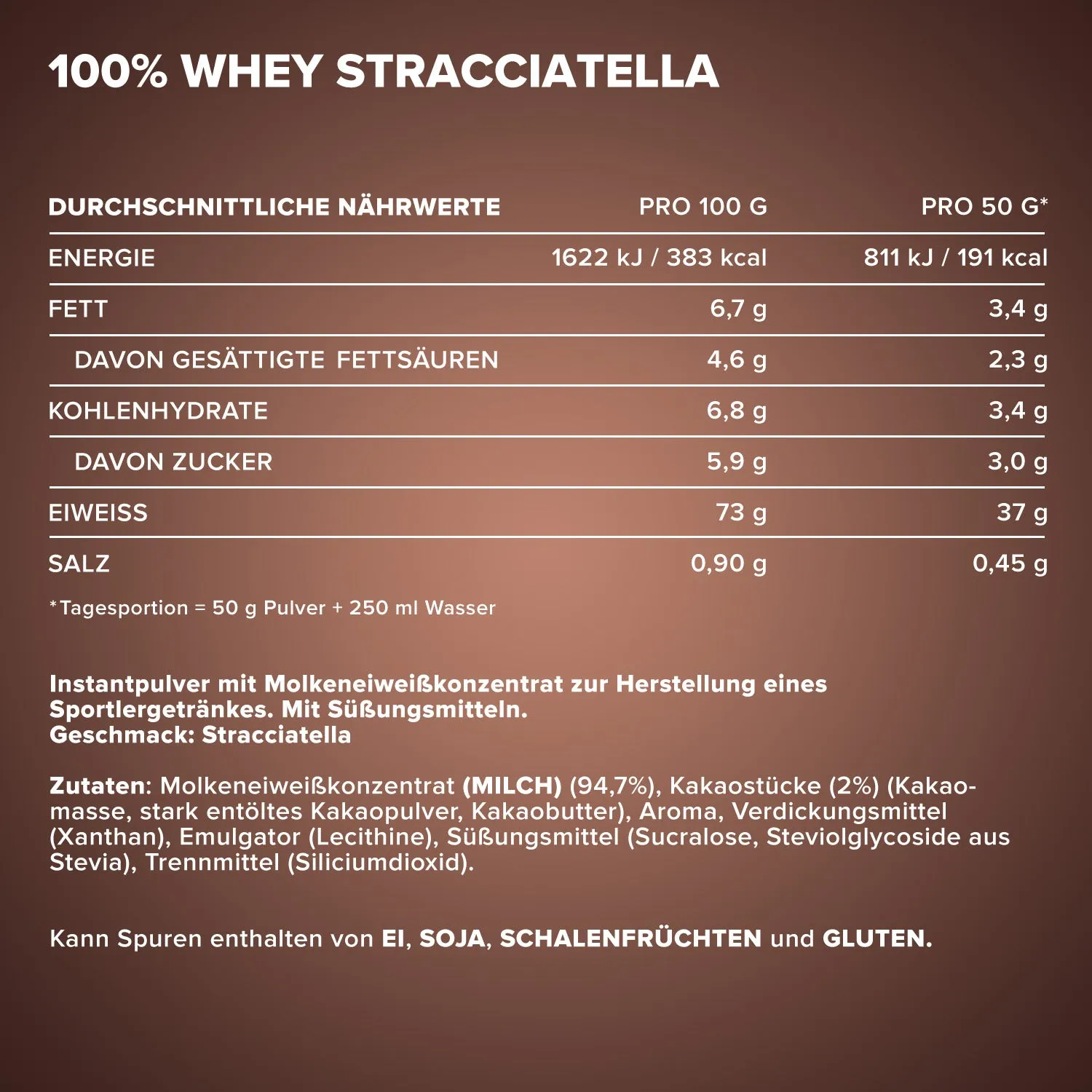 IronMaxx 100% Whey Protein Stracciatella 2350 g zuckerfrei