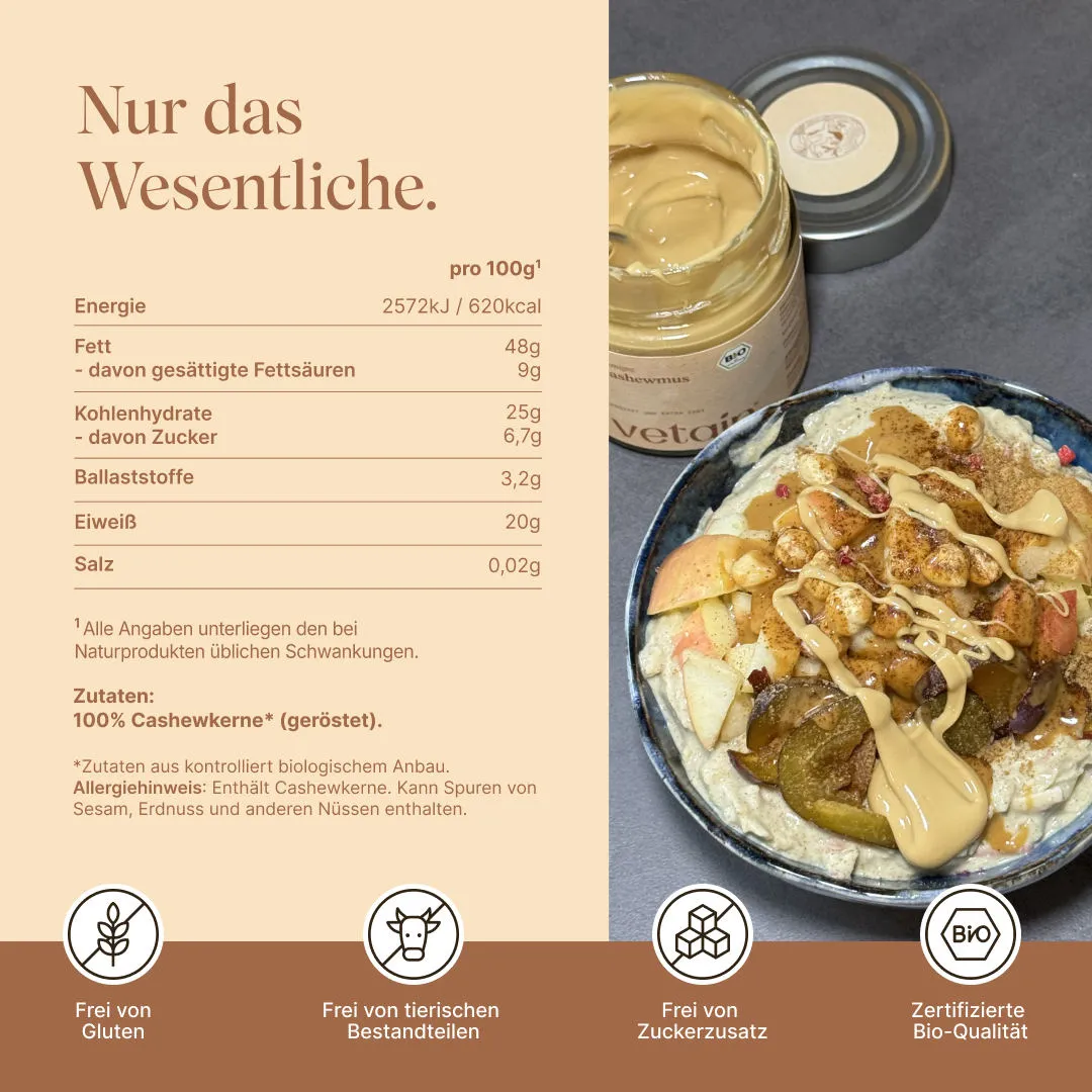 Vetain Bio Cashewmus 200g cremig