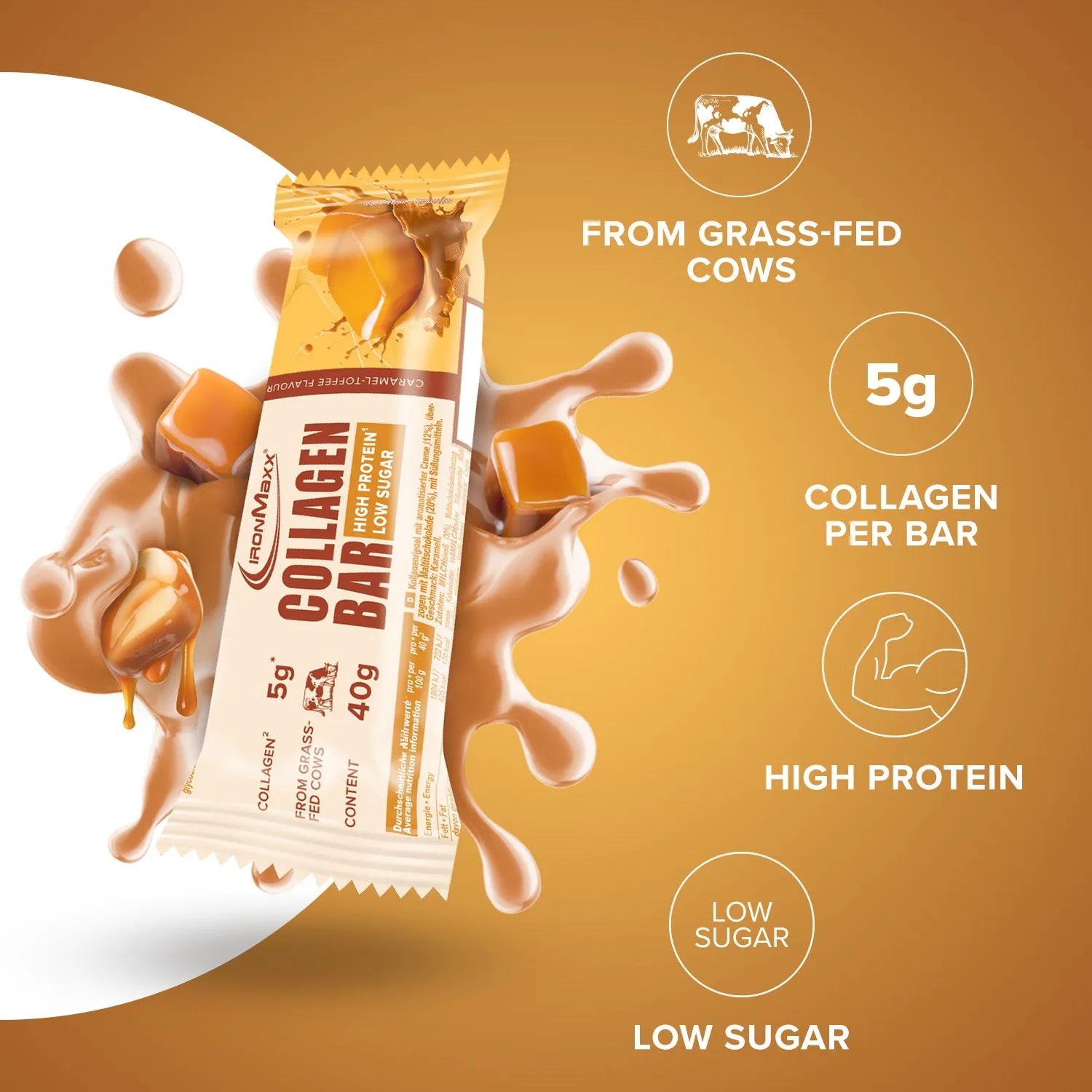 IronMaxx Collagen Bar Proteinriegel 12x40g Caramel