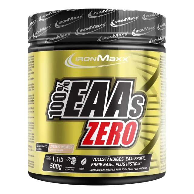 IronMaxx 100% EAAs Zero EAA Pulver 500g Zitrus-Ingwer vegan