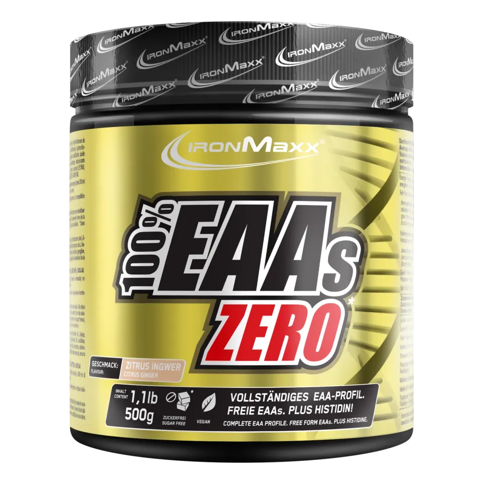 IronMaxx 100% EAAs Zero EAA Pulver 500g Zitrus-Ingwer vegan